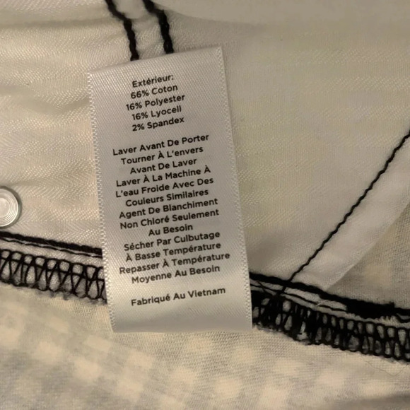 Talbots Black and White Checkered Skirt Size 16. Light Jean like material. - Picture 8 of 9